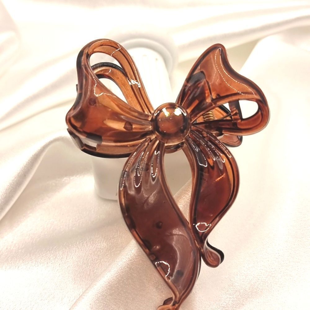 New! Cobblestone french bow hair claw clip brown | NWOT